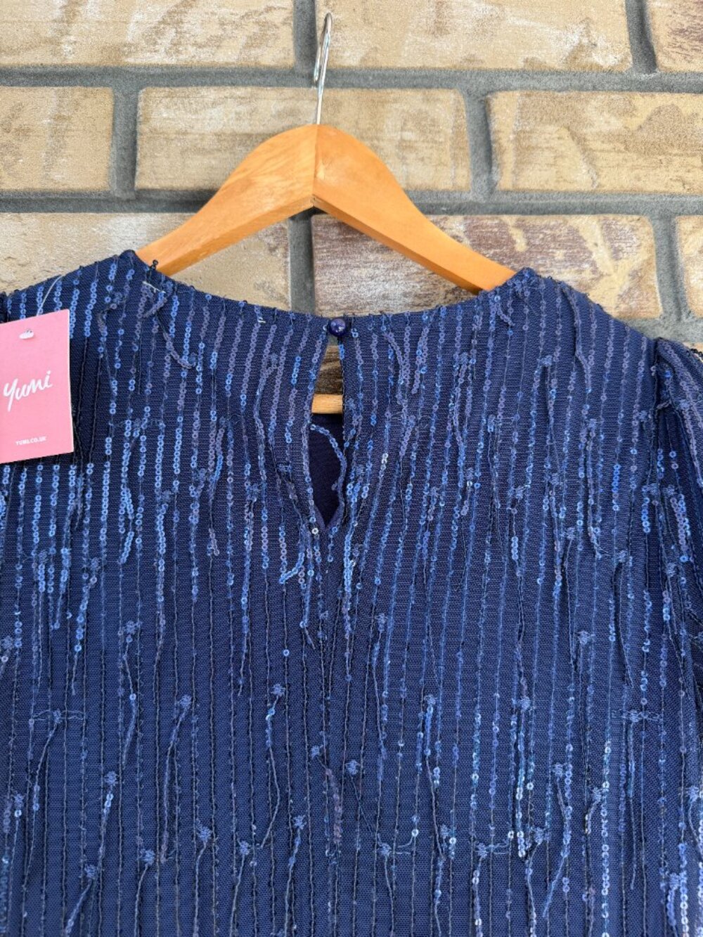 Yumi Dripping Sequin Tunic Dress Navy Blue Sparkly Mini Party Cocktail NWT 4 - Picture 12 of 12